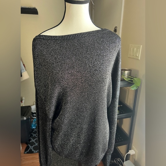 Le Chateau Black Sparkly Sweater - Picture 3 of 7